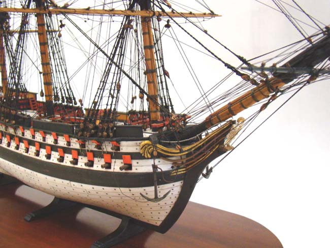 A fantastic Prisoner-of-War STYLE Bone and wood model,circa 1920, of a late 18th century 74 gun English Ship-of-the line